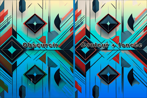 Différence : Obscurcir et couleur plus foncée