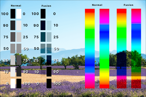 Mode de fusion : Densité linéaire +