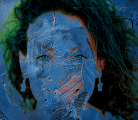 Visage avec Couleur plus foncée