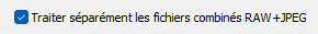 Traiter séparément les fichiers combinés RAW+ JPEG