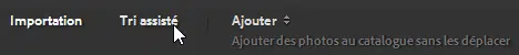Type d'importation dans Lightroom Classic