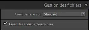 Créer des aperçus dynamiques dans Importer de Lightroom Classic