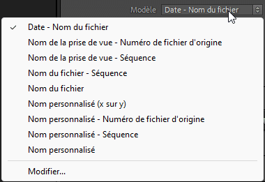 Editeur de modèle dans Lightroom Classic