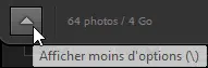 Afficher moins d'options dans Lightroom Classic