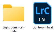 Le dossier .lrcat-data et le fichier catalogue .lrcat de Lightroom Classic
