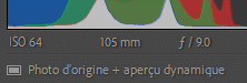 Bouton pour créer des aperçus dynamiques dans le module développement de Lightroom Classic