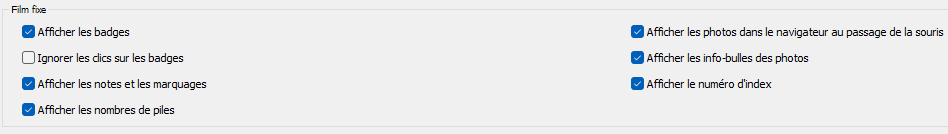 Les préférences du Film fixe