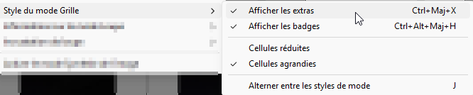 Menu Style du mode Grille de Lightroom Classic