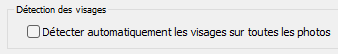 Détection des visages dans les paramètres de Lightroom Classic