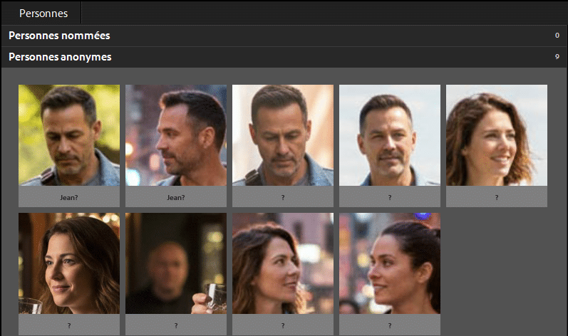 Détection de personne et propositions dans Lightroom Classic