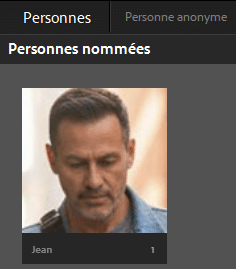 Personne nommée dans Lightroom Classic