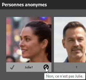 Confirmation personnes anonymes dans Lightroom Classic