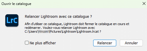 Relancer Lightroom Classic