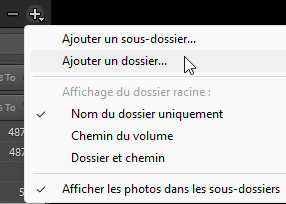 Ajouter un dossier dans Lightroom Classic