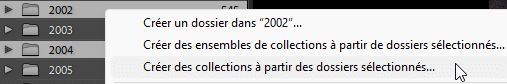 Sélection multiple de dossiers pour créer des Collections dans Lightroom Classic
