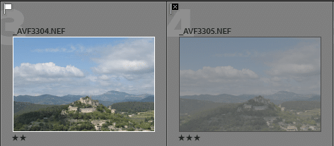 Photos marquée et rejetée Lightroom Classic