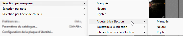 Sélection dans Lightroom Classic