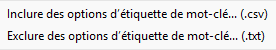 Exporter des mots clés de Lightroom Classic