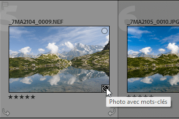 Badge photo avec mots-clés dans Lightroom Classic