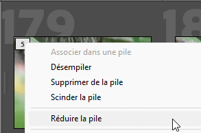 Réduire la pile dans Lightroom Classic