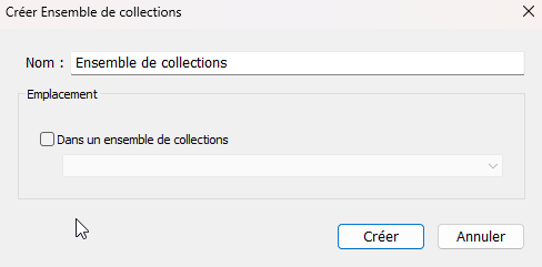 Créer un ensemble de collections dans Lightroom Classic