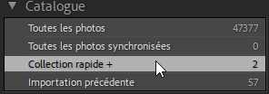 Collection rapide Lightroom Classic
