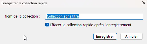 Enregister la collection rapide dans Lightroom Classic