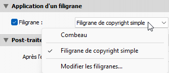 Application d'un filigrane dans la fonction Exporter de Lightroom Classic