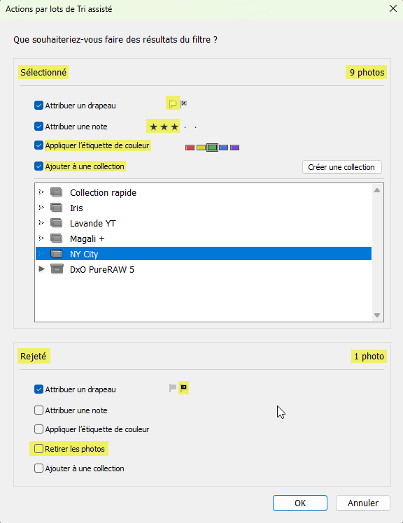 Action par lot de Tri assisté - Lightroom Classic