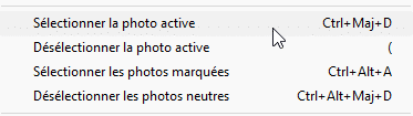 Sélectionner la photo active dans Lightroom Classic