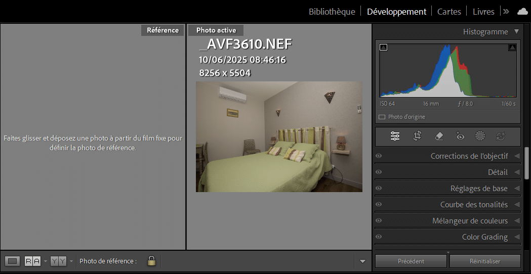 Vue de référence dans Lightroom Classic