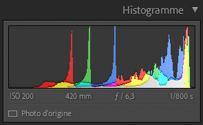 Histogramme vers la droite reflète des tons clairs dans Lightroom Classic
