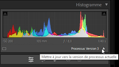 Version de processus dans Lightroom Classic