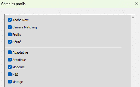 La gestion des profils dans Lightroom Classic