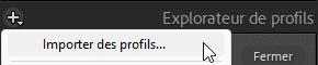 Importer un profil dans Lightroom Classic