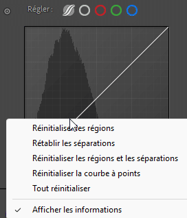 Réinitialiser courbes, régions et séparatoins dans Lightroom Classic