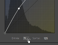 Histogramme et couleurs complémentaires dans la courbe des tonalités de Lightroom Classic