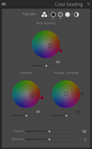 Panneau Color grading de Lightroom Classic