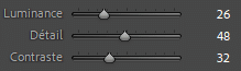 Curseurs réglages du bruit de luminance dans Lightroom Classic