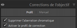 Activer le profil de correction dans Lightroom Classic