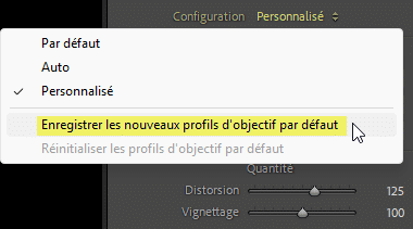 Enregistrer les nouveaux profils d’objectif dans Lightroom Classic