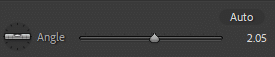 Curseur d'angle dans l'outil de recadrage dans Lightroom Classic