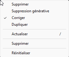 Menu corriger dans Lightroom Classic