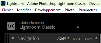 Plaque d'identité de Lightroom Classic