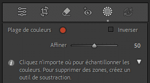Masque par plage de couleur dans Lightroom Classic