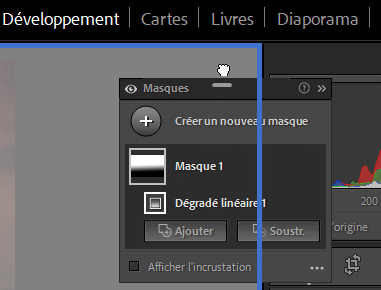 Déplacement du panneau Masques dans Lightroom Classic