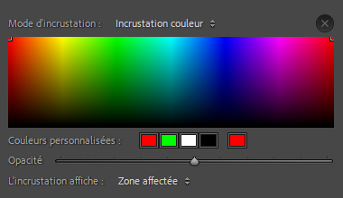 Choisir la couleur du mode d'incrusation des masques dans Lightroom Classic