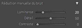 Options de réduction manuelle du bruit de Lightroom Classic