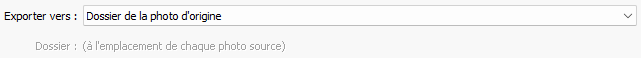 Dossier de la photo d'origine pour exporter avec Lightroom Classic