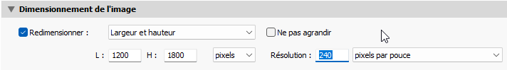 Dimension de l'image pour l'exportation dans Lightroom Classic